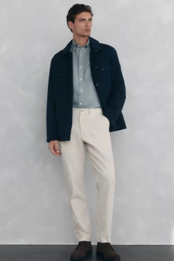 Calça calças chino de veludo veludo leve e slim fit