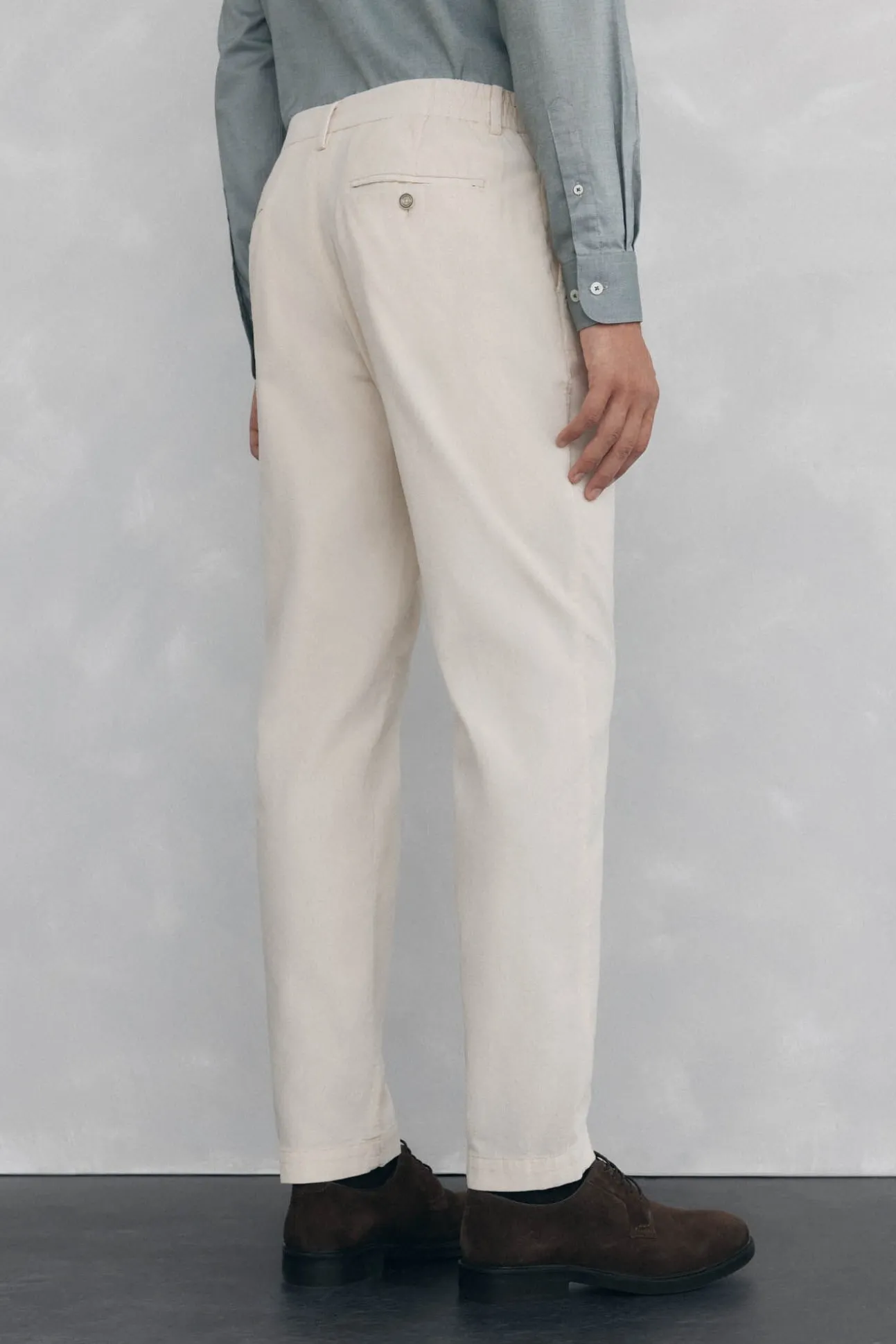 Calça calças chino de veludo veludo leve e slim fit