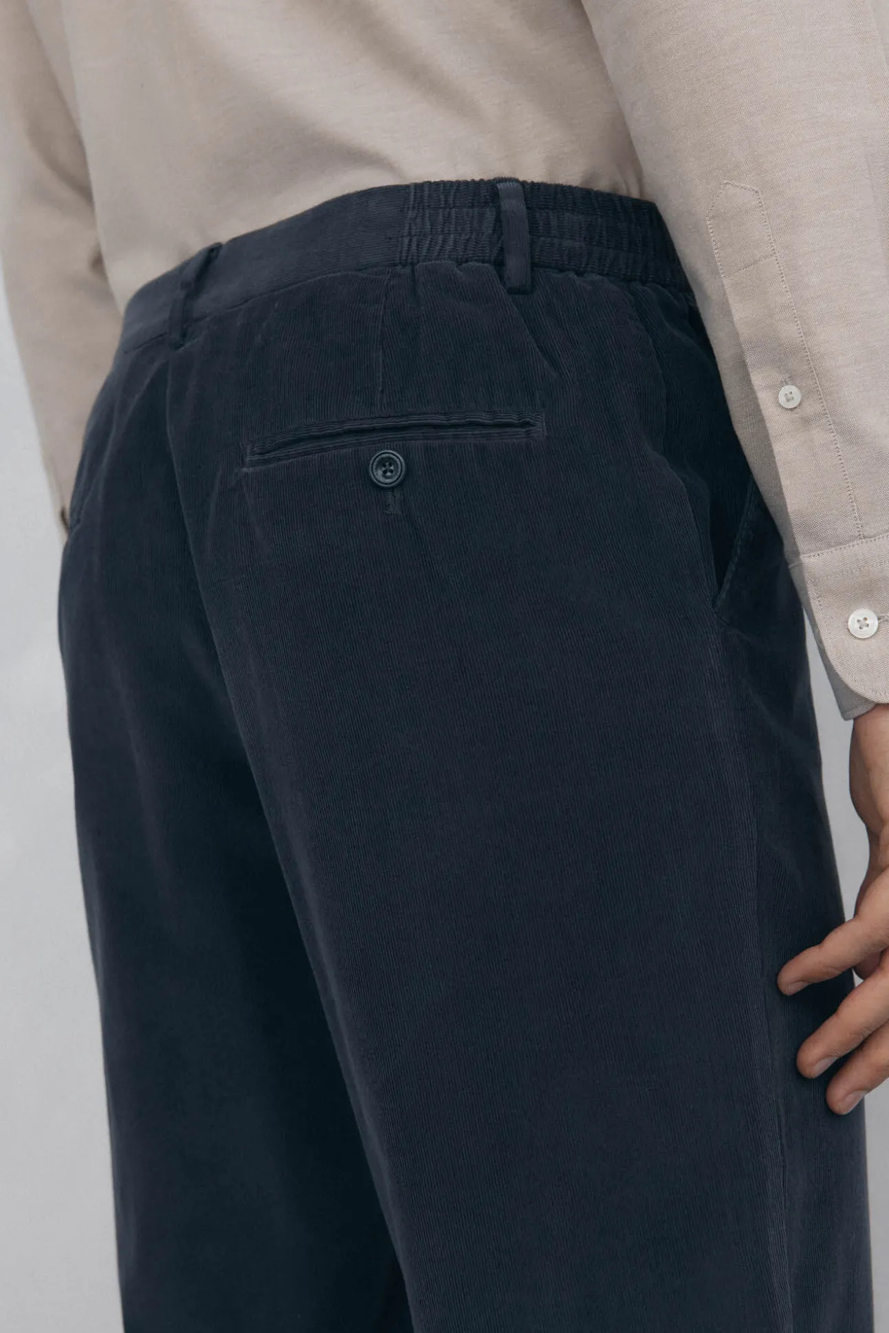 Calça calças chino de veludo veludo leve e slim fit
