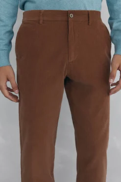Calça calças chino de veludo veludo leve e slim fit
