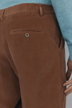 Calça calças chino de veludo veludo leve e slim fit