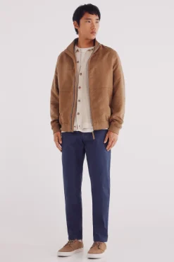 Calça calças chino slim fit com micro estampa