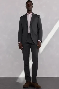 Calça cinza estruturada slim fit bi-elástica