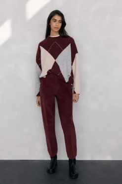 Calça clássica de veludo veludo slim