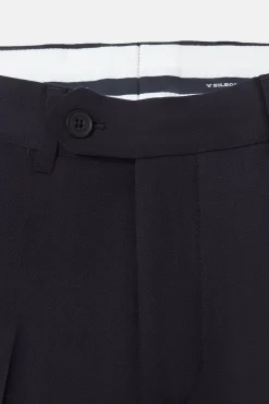 Calça clássicas de terno em espinha de espiga
