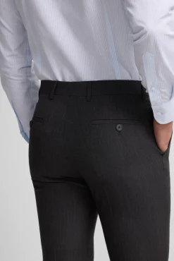 Calça clássicas de terno em espinha de espiga
