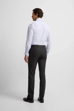 Calça clássicas de terno em espinha de espiga