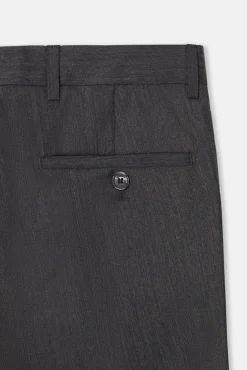 Calça clássicas de terno em espinha de espiga