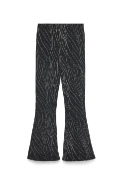 Calça comprida boca de sino com lurex