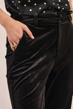 Calça comprida com efeito veludo