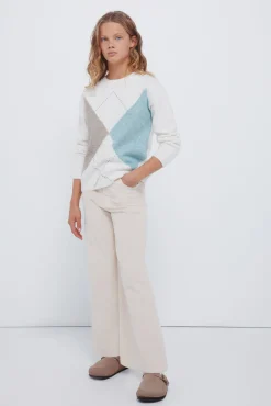 Calça culotte de microveludo cotelê para meninas