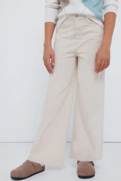 Calça culotte de microveludo cotelê para meninas