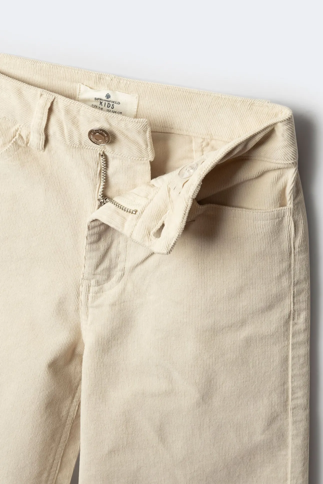 Calça culotte de microveludo cotelê para meninas