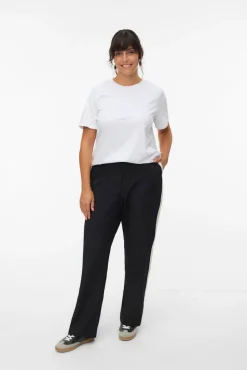 Calça de cintura elástica plus size