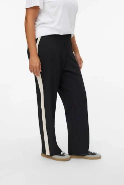 Calça de cintura elástica plus size