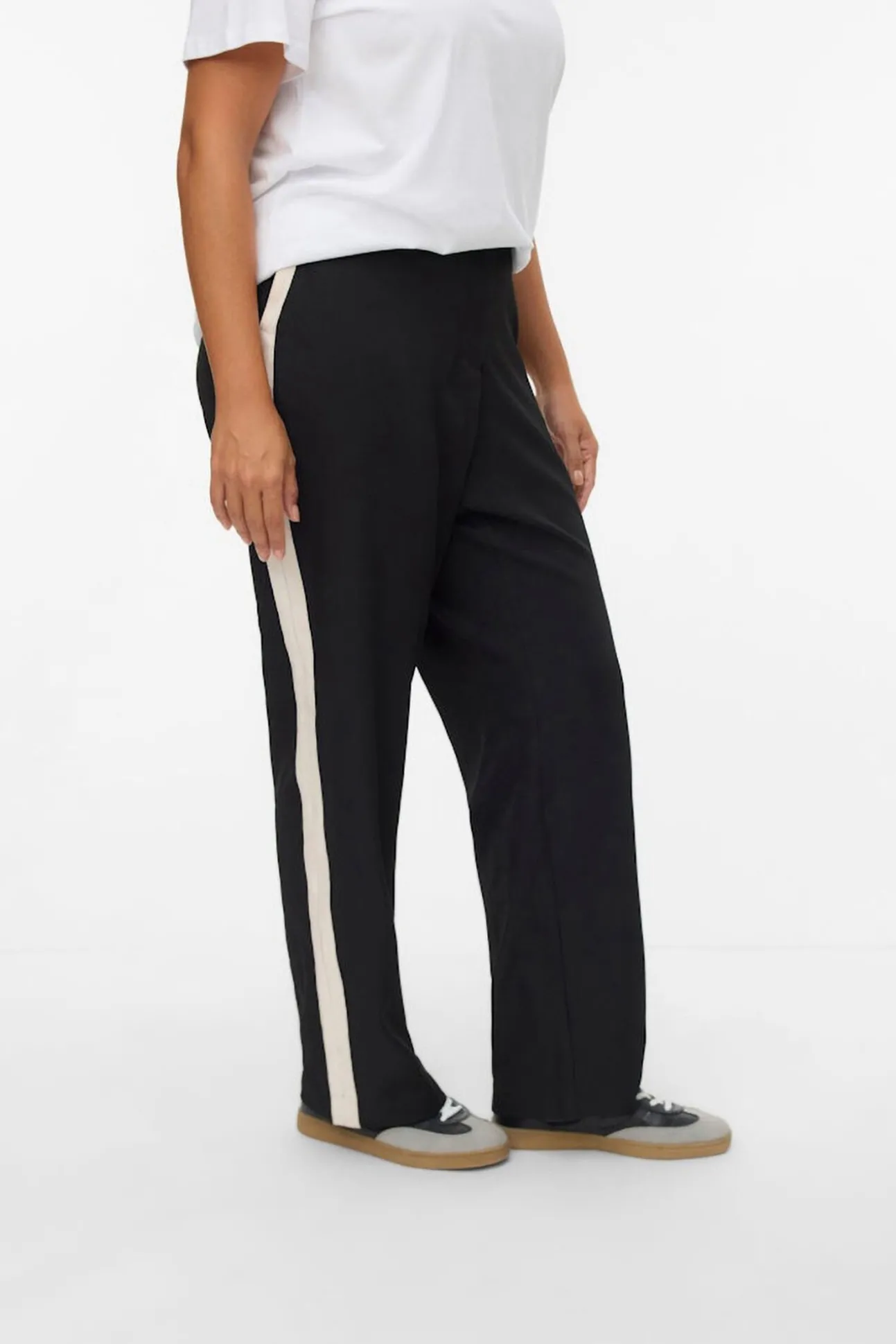 Calça de cintura elástica plus size