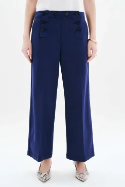 Calça de fato com botões