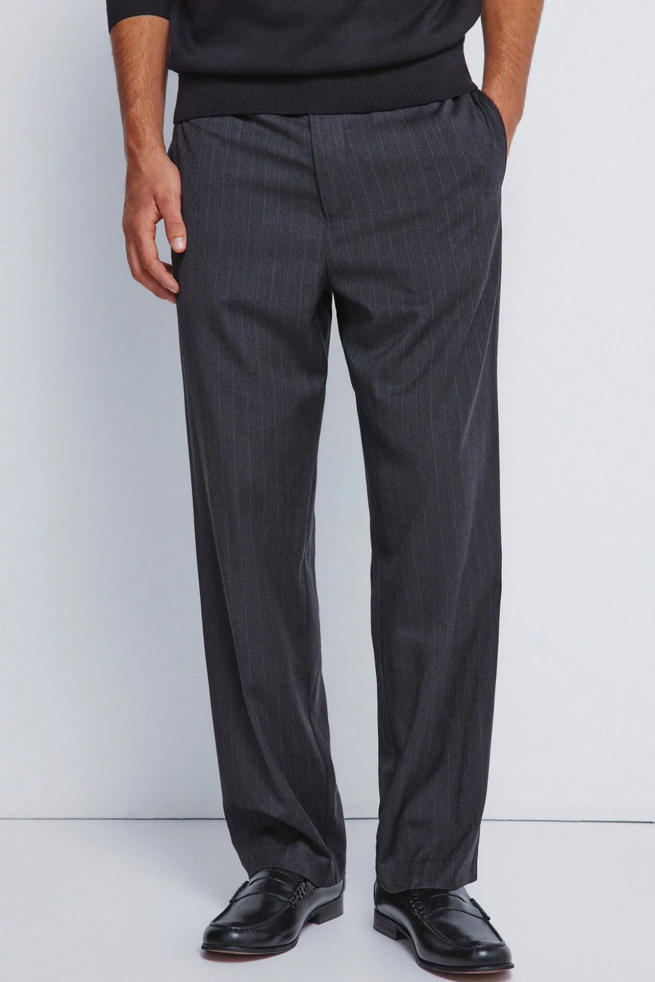 Calça de riscas reto