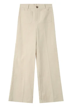 Calça de veludo cotelê com bolsos frontais