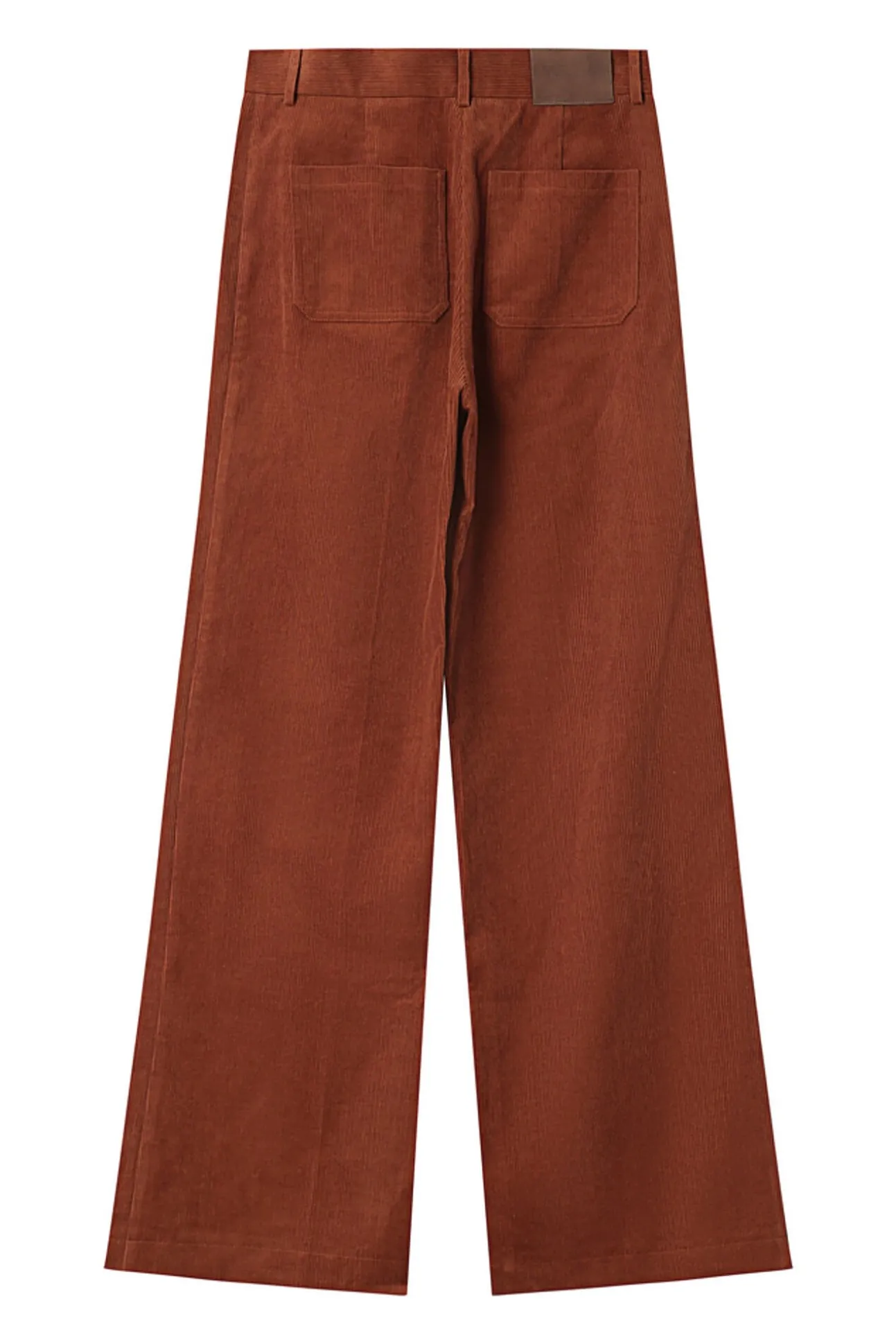 Calça de veludo cotelê com bolsos frontais