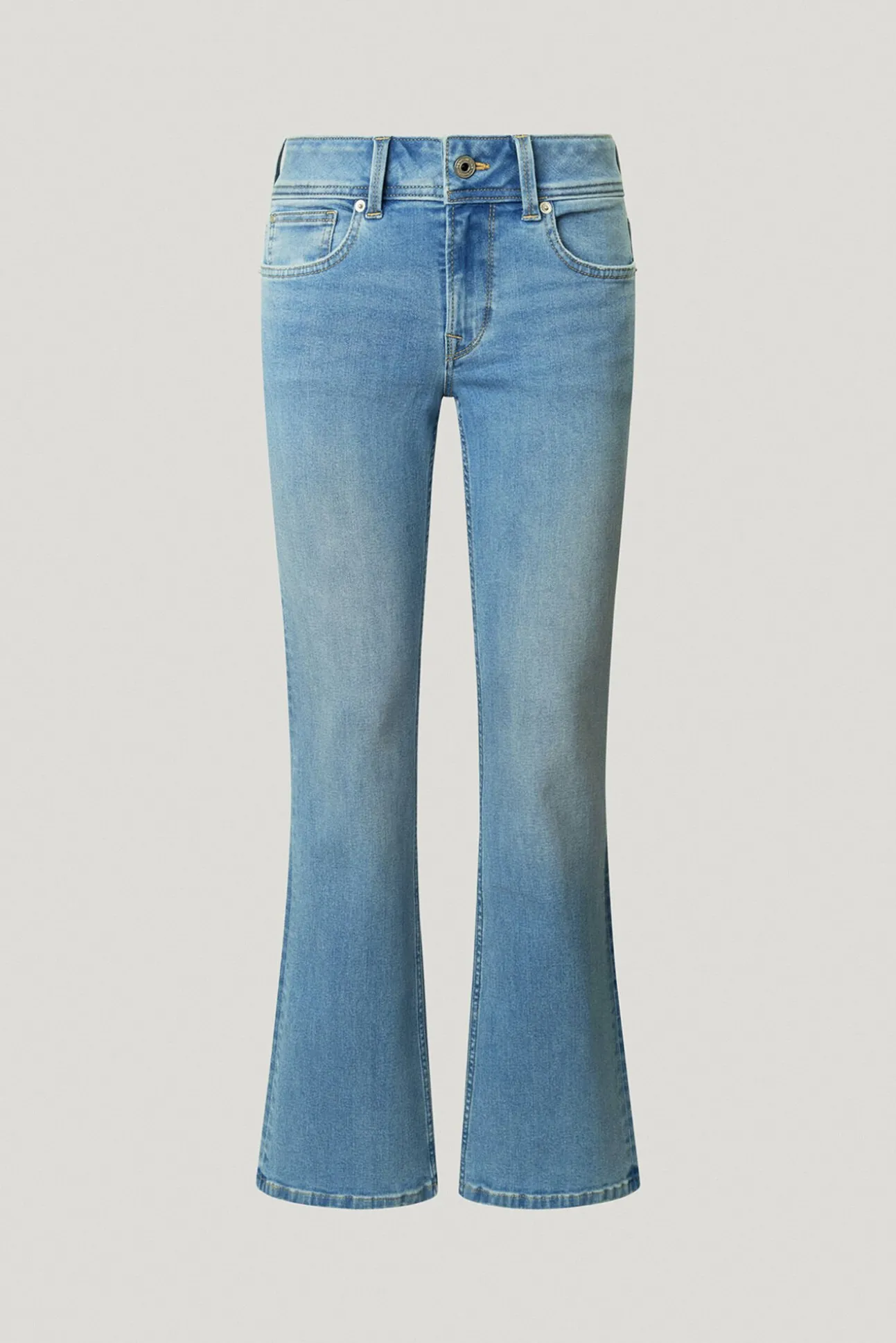 Calça denim flare de corte baixo Pimlico