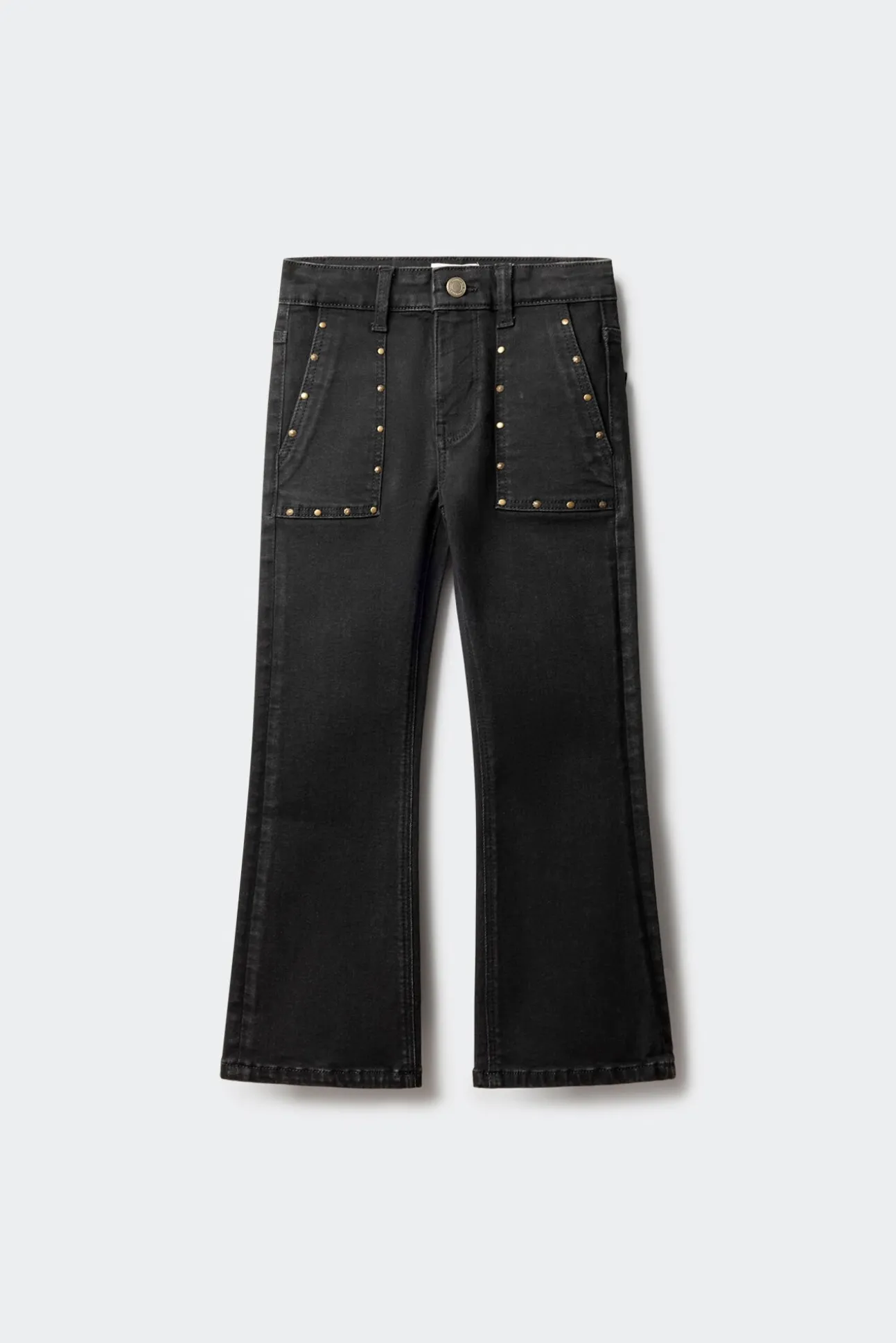 Calça flare com tachas para meninas