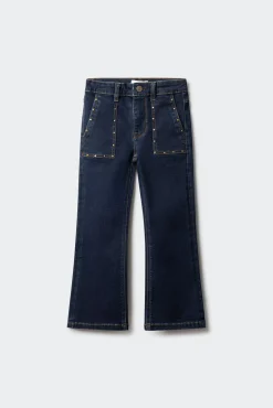 Calça flare com tachas para meninas