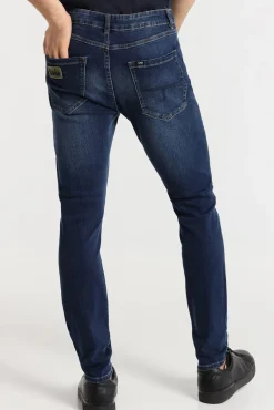 Calça jeans azul escuro médio