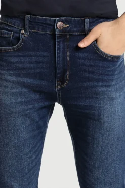 Calça jeans azul escuro médio