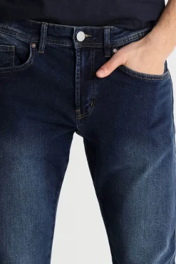 Calça jeans azul escuro médio