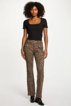 Calça jeans bootcut de cintura alta