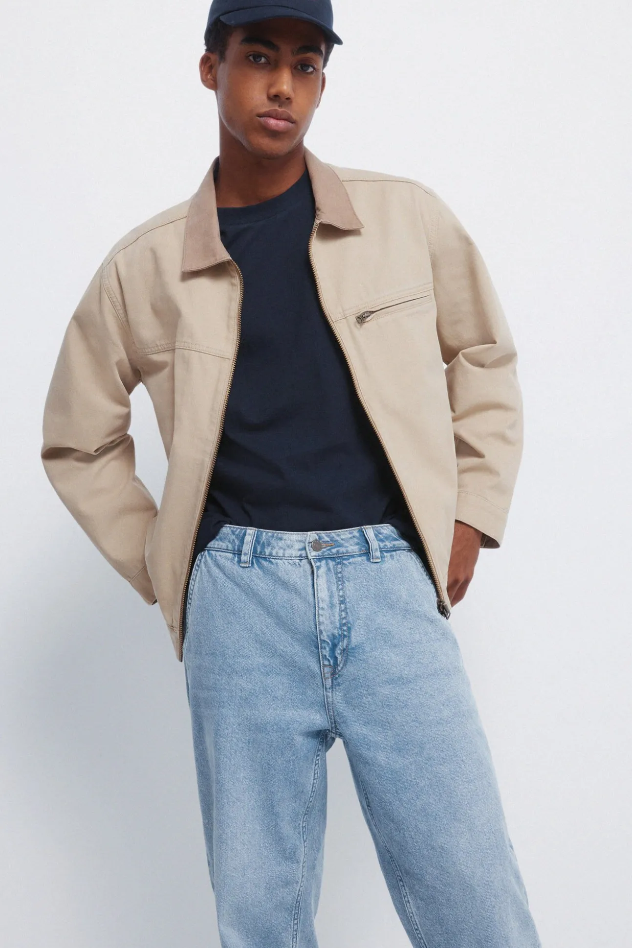 Calça jeans calças chino lavada