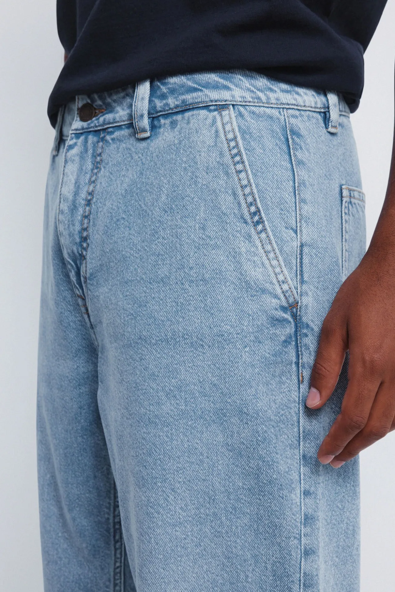 Calça jeans calças chino lavada