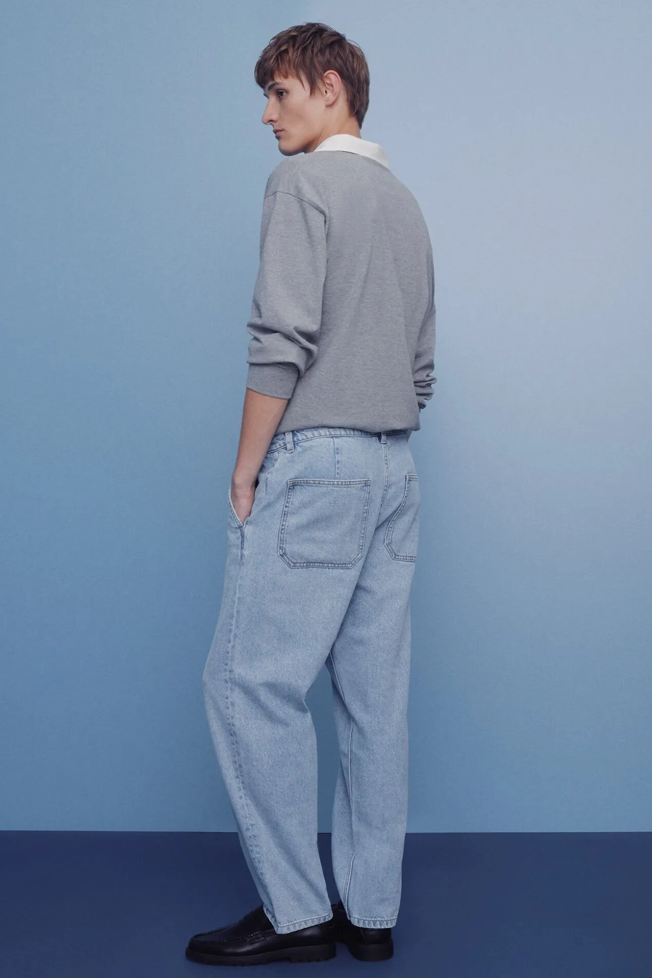 Calça jeans calças chino lavada