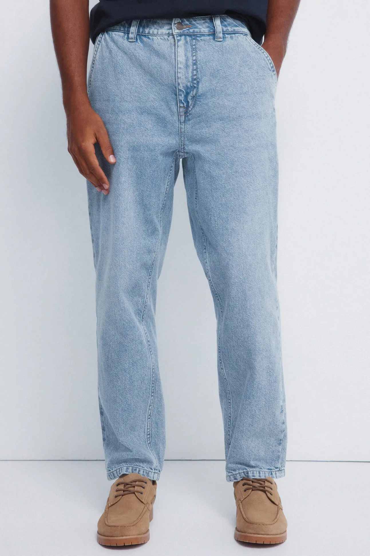 Calça jeans calças chino lavada