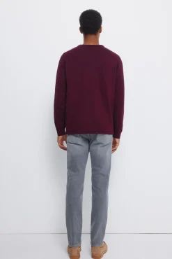 Calça jeans cinza slim fit com lavagem média