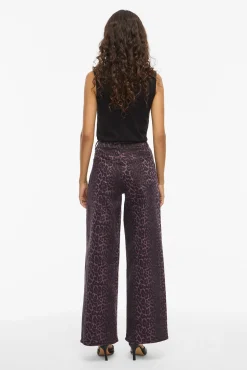 Calça jeans com estampado de leopardo
