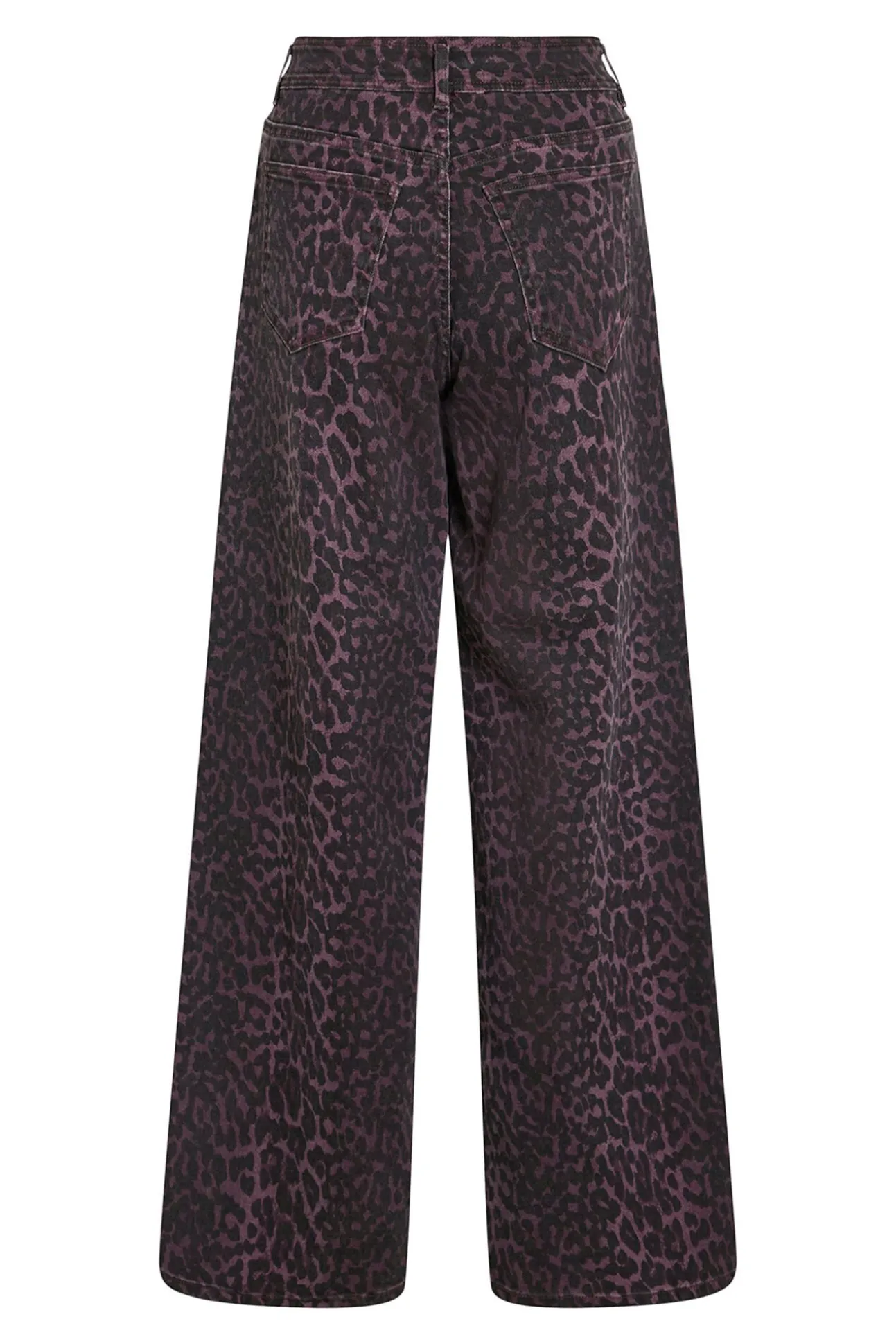 Calça jeans com estampado de leopardo