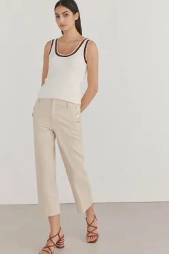 Calça jeans cropped de perna larga