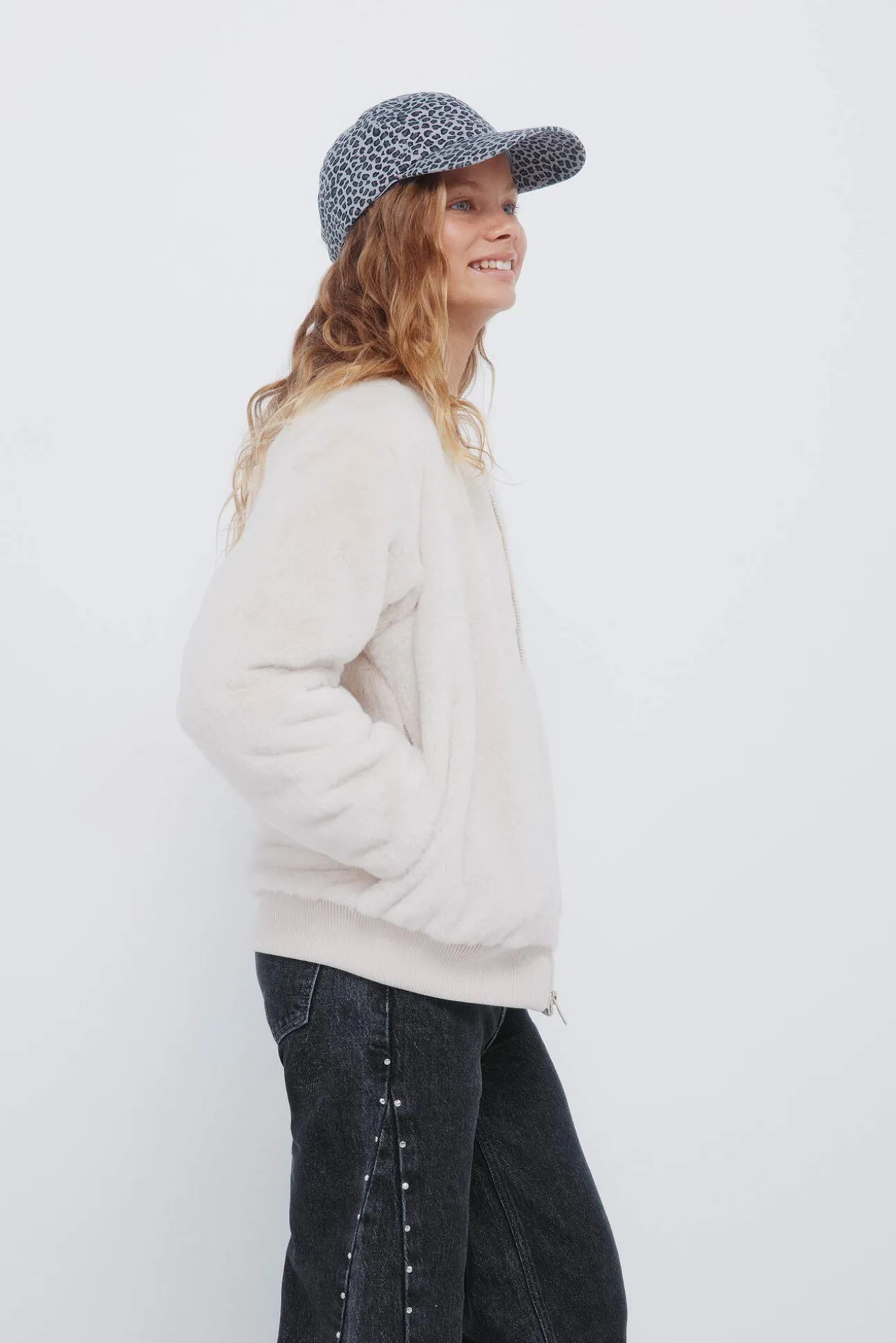 Calça jeans culotte com denim para menina
