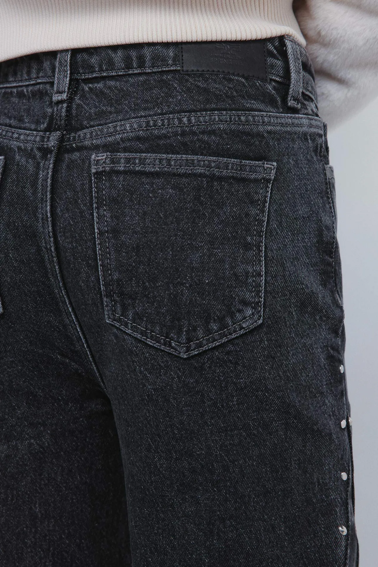 Calça jeans culotte com denim para menina