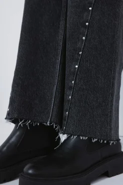 Calça jeans culotte com denim para menina