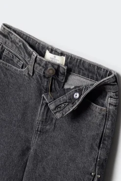Calça jeans culotte com denim para menina