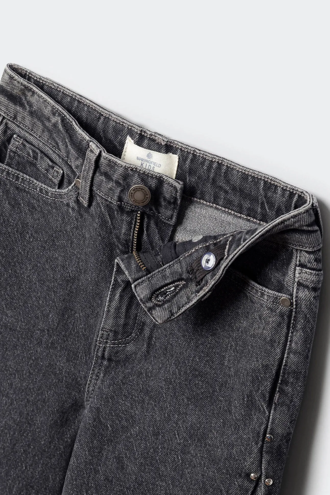 Calça jeans culotte com denim para menina