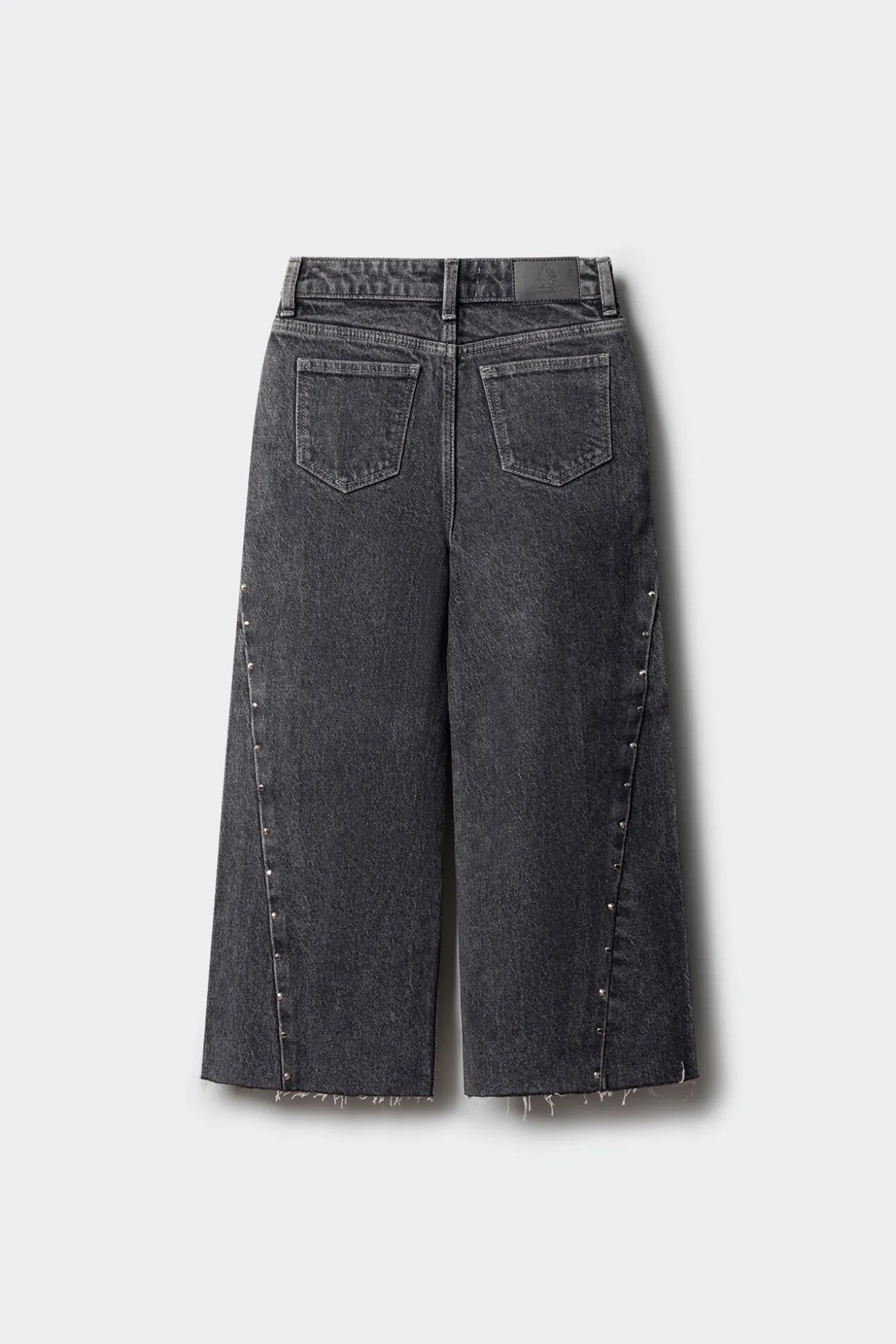 Calça jeans culotte com denim para menina