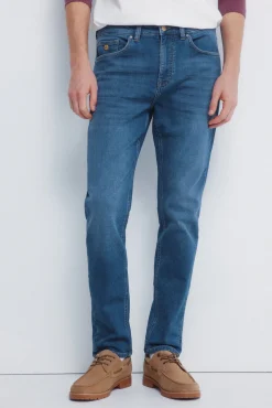 Calça jeans de malha slim fit