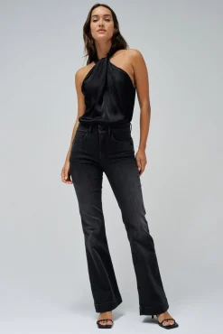 Calça jeans flare push-in Faith