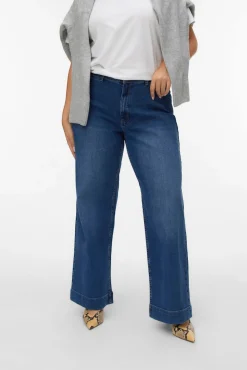 Calça jeans larga plus size