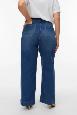 Calça jeans larga plus size