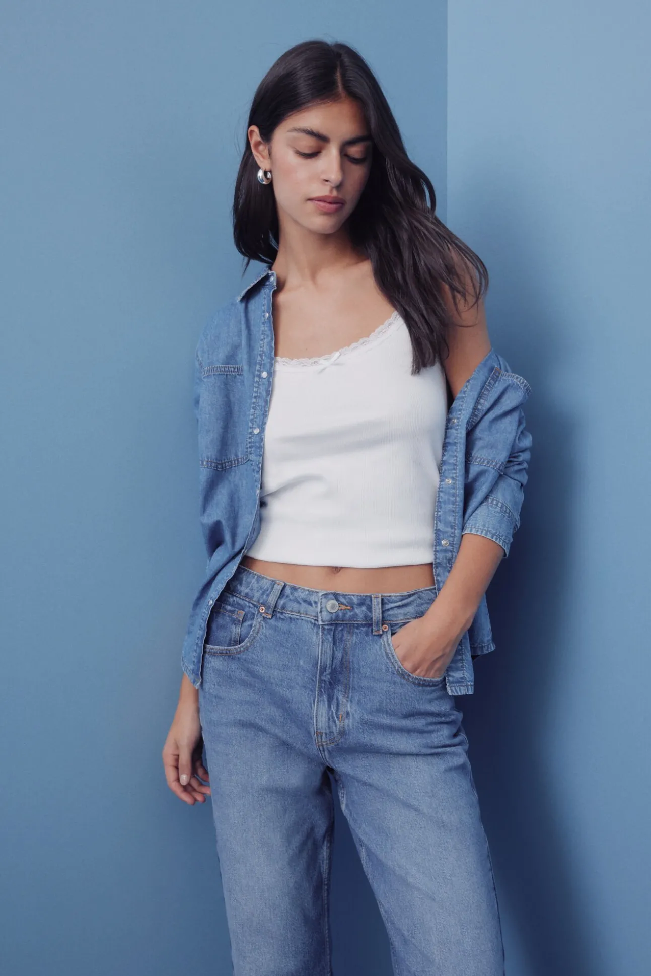 calça jeans mamãe